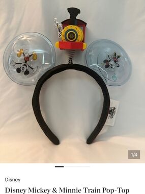 Disney Mickey & Minnie Train Pop-Top Headband - Clear Ears
